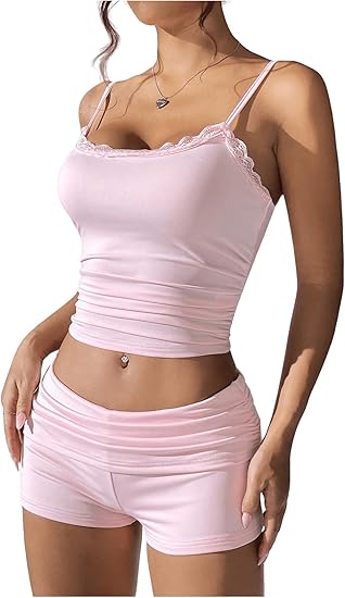 Lace Cami Shorts Set
